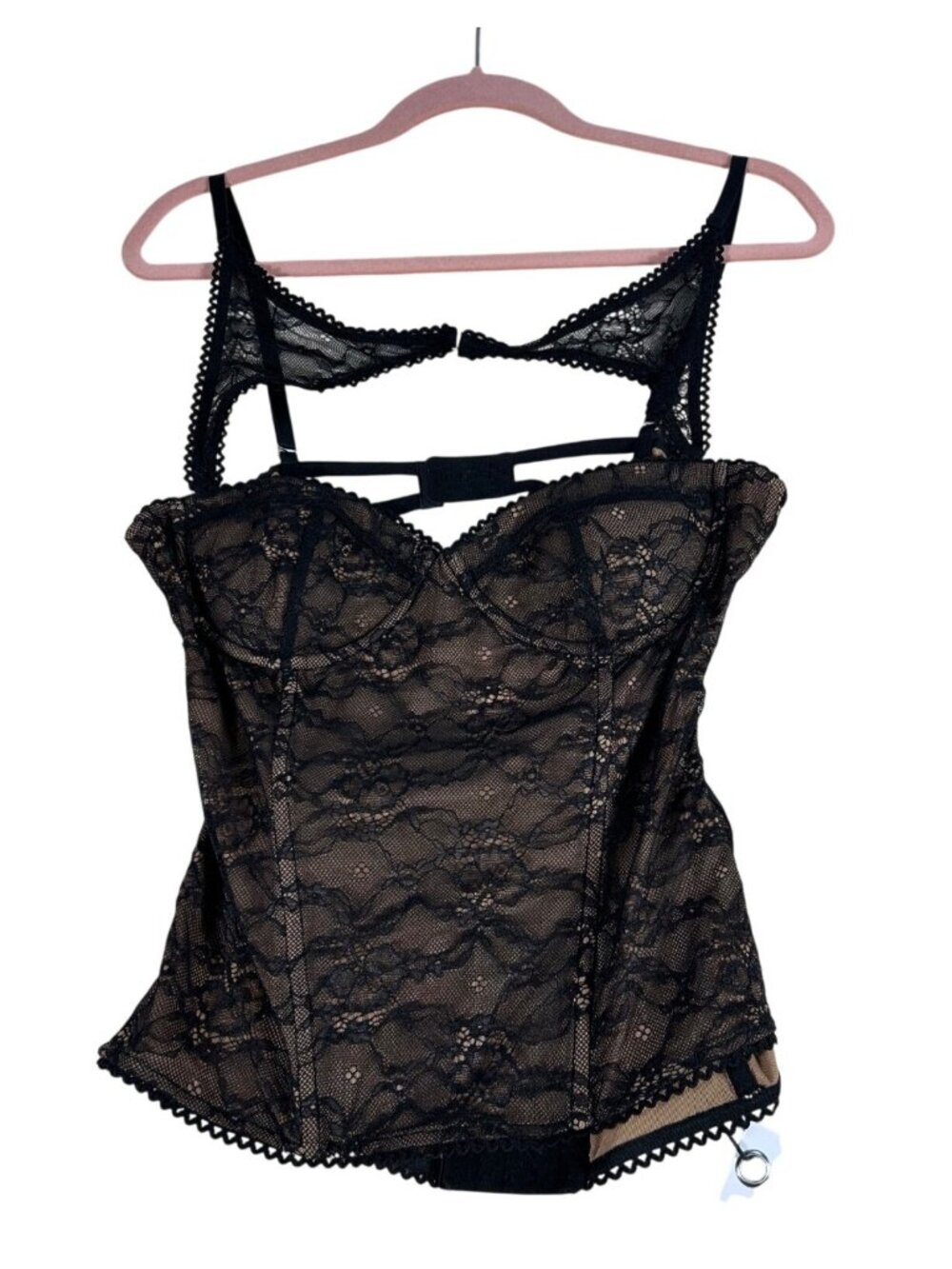 NEW I.AM.GIA Lace Bustier Kiana Size XL Black Sexy Padded Cups Adjustable Straps